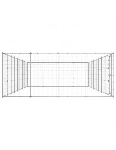 Gabbia per Cani da Esterno in Acciaio Zincato 43,56m²