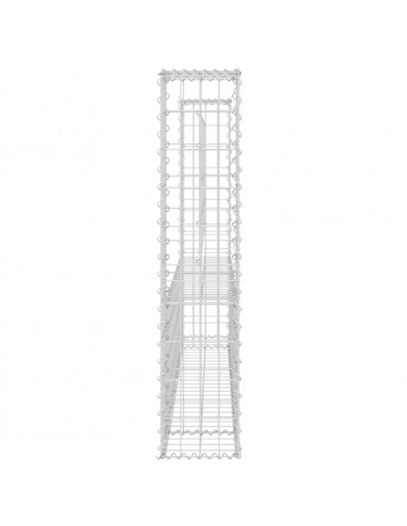Cesto Gabbione a U con 2 Pali in Ferro 140x20x100 cm