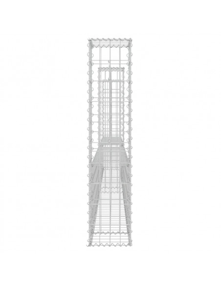 Cesto Gabbione a U con 3 Pali in Ferro 260x20x100 cm
