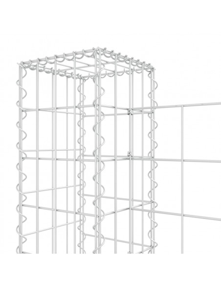 Cesto Gabbione a U con 3 Pali in Ferro 260x20x100 cm
