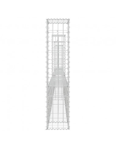 Cesto Gabbione a U con 4 Pali in Ferro 380x20x100 cm