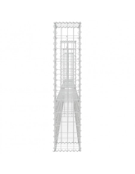 Cesto Gabbione a U con 4 Pali in Ferro 380x20x100 cm