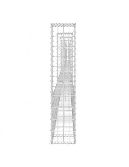 Cesto Gabbione a U con 6 Pali in Ferro 620x20x100 cm
