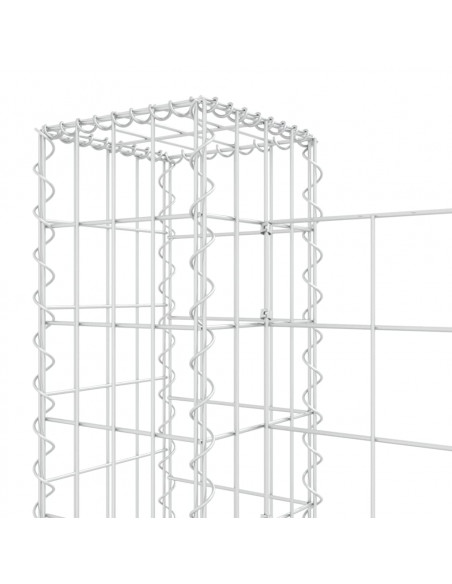 Cesto Gabbione a U con 6 Pali in Ferro 620x20x100 cm