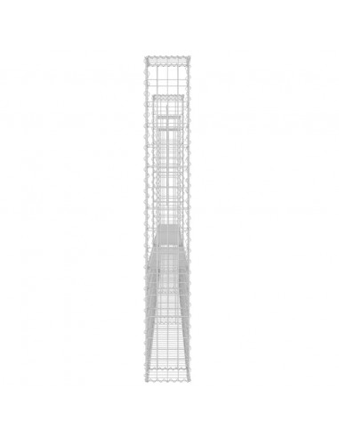 Cesto Gabbione a U con 4 Pali in Ferro 380x20x150 cm