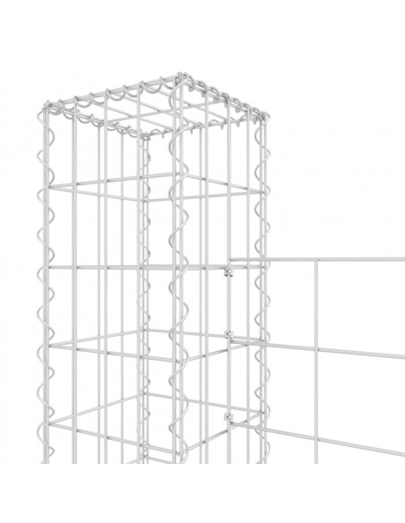 Cesto Gabbione a U con 5 Pali in Ferro 500x20x150 cm