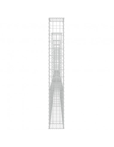 Cesto Gabbione a U con 6 Pali in Ferro 620x20x150 cm