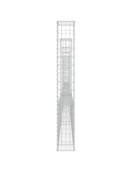 Cesto Gabbione a U con 6 Pali in Ferro 620x20x150 cm
