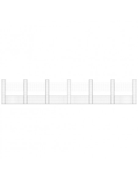 Gabbione a U con 7 Pali in Ferro 740x20x150 cm