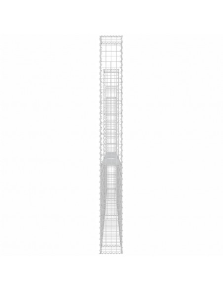 Gabbione a U con 4 Pali in Ferro 380x20x200 cm