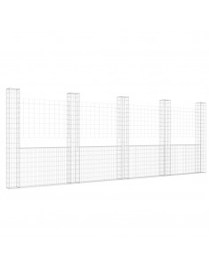 Gabbione a U con 5 Pali in Ferro 500x20x200 cm 2
