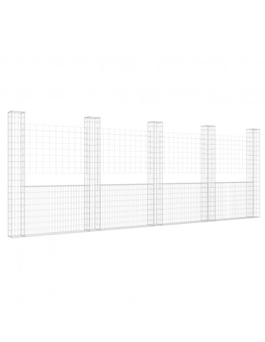 Gabbione a U con 5 Pali in Ferro 500x20x200 cm