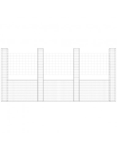 Gabbione a U con 5 Pali in Ferro 500x20x200 cm