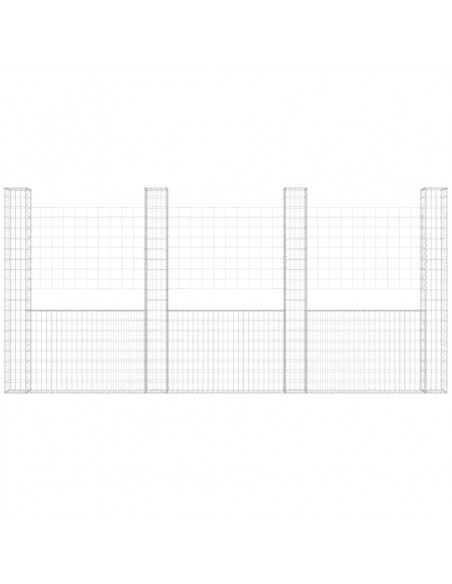 Gabbione a U con 5 Pali in Ferro 500x20x200 cm