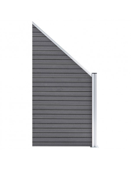 Pannelli Recinzione WPC 6 Quadrati 1 Inclinato 1138x186cm Grigi