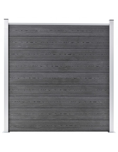 Pannelli Recinzione WPC 1 Quadrato 1 Inclinato 273x186 cm Grigi