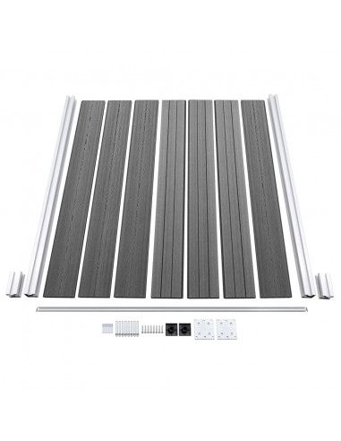 Pannelli Recinzione WPC 1 Quadrato 1 Inclinato 273x186 cm Grigi