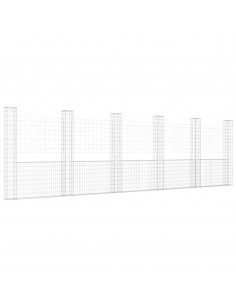 Gabbione a U con 6 Pali in Ferro 620x20x200 cm 2