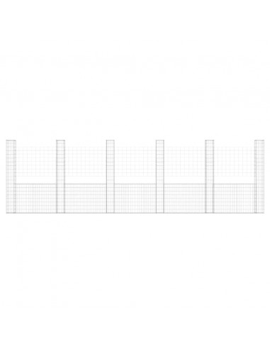 Gabbione a U con 6 Pali in Ferro 620x20x200 cm