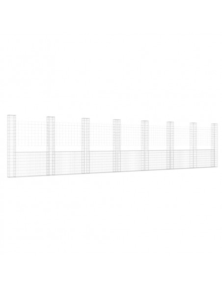 Gabbione a U con 8 Pali in Ferro 860x20x200 cm