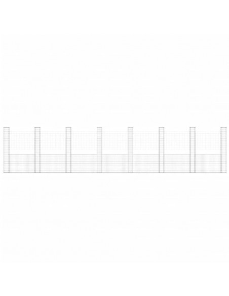 Gabbione a U con 8 Pali in Ferro 860x20x200 cm