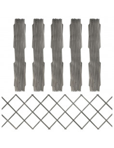 Recinzione a Traliccio 5 pz in Massello Abete Grigio 180x60 cm 2