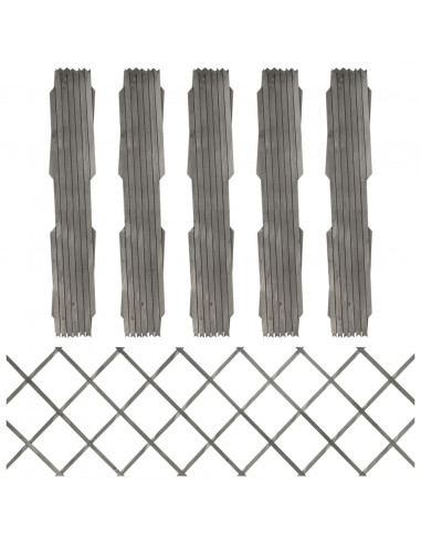 Recinzione a Traliccio 5 pz in Massello Abete Grigio 180x60 cm