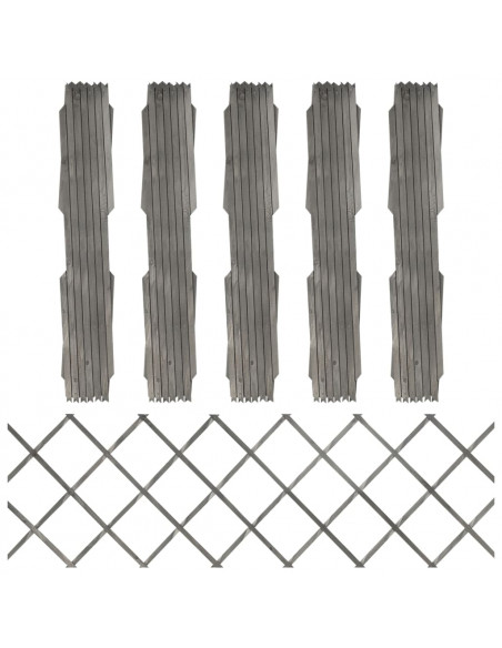 Recinzione a Traliccio 5 pz in Massello Abete Grigio 180x60 cm