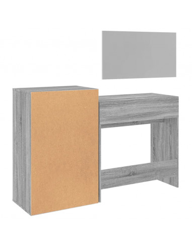 Set da Toeletta 3 pz Grigio Sonoma in Legno Multistrato