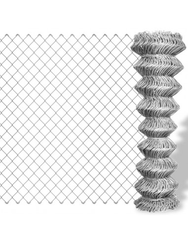 Recinzione in Rete in Acciaio Zincato 15x1 m Argento