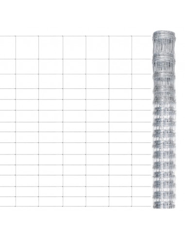 Recinzione da Giardino in Acciaio Zincato 50x1,6 m Argento