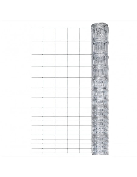 Recinzione da Giardino in Acciaio Zincato 50x1,5 m Argento