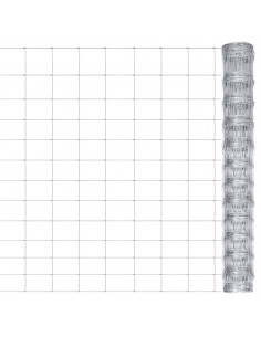 Recinzione da Giardino in Acciaio Zincato 50x1,25 m Argento 2