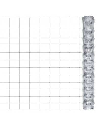 Recinzione da Giardino in Acciaio Zincato 50x1,25 m Argento