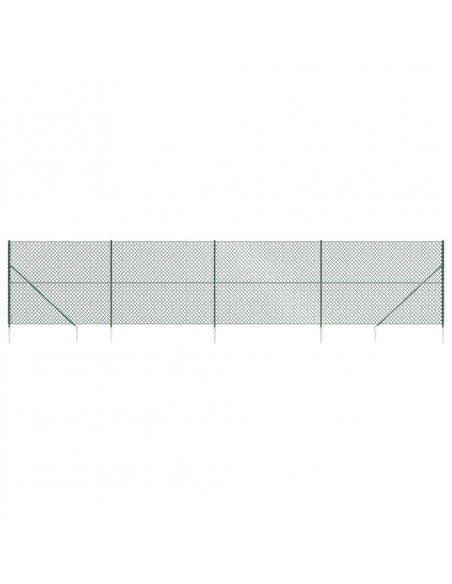 Recinzione a Rete con Picchetti Ancoraggio Verde 2x10 m