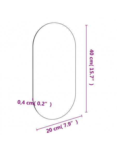 Specchio 40x20 cm in Vetro