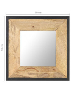 Specchio 50x50 cm in Legno Massello di Mango
