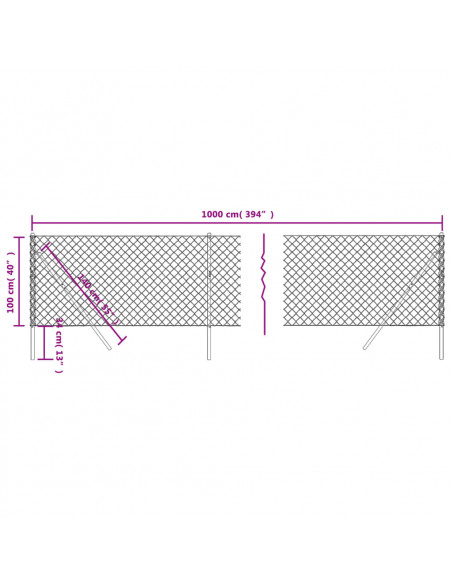 Recinzione a Rete Verde 1x10 m