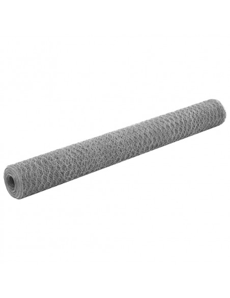 Recinzione in Rete per Pollaio Acciaio Zincato 25x1,2m Argento