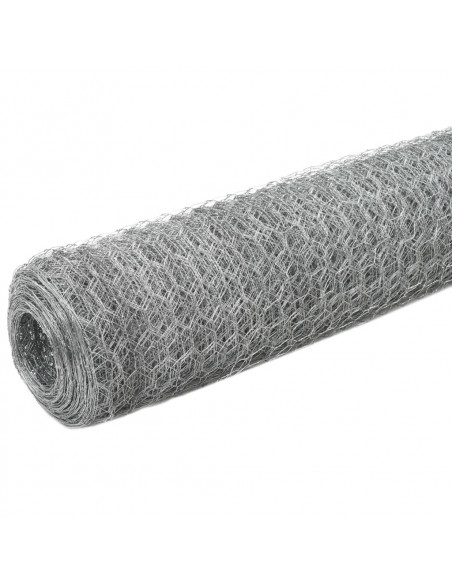 Recinzione in Rete per Pollaio Acciaio Zincato 25x1,2m Argento
