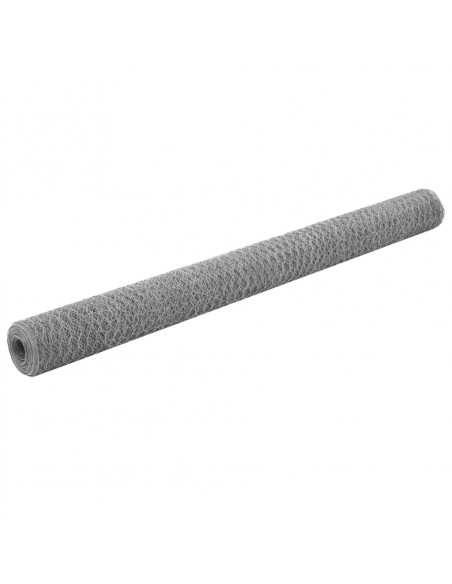 Recinzione in Rete per Pollaio Acciaio Zincato 25x1,5 m Argento