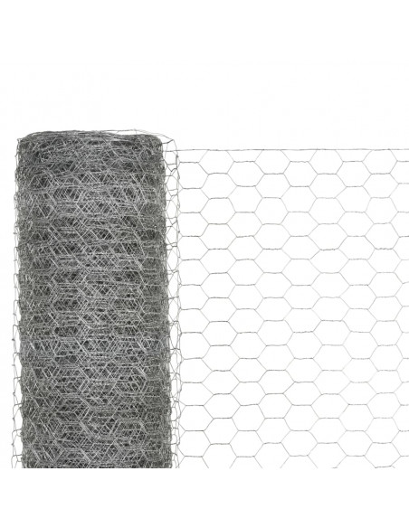 Recinzione in Rete per Pollaio Acciaio Zincato 25x1,5 m Argento