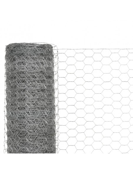Recinzione in Rete per Pollaio Acciaio Zincato 25x1,2m Argento