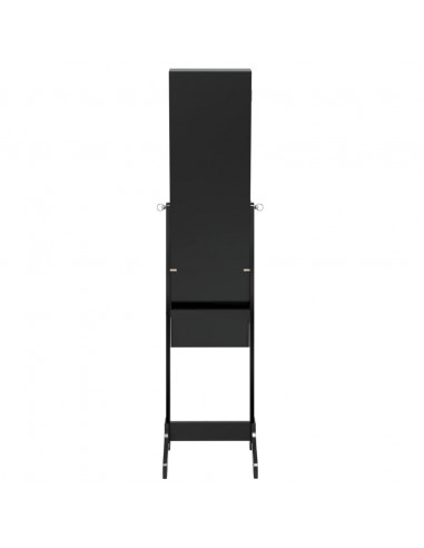 Specchio Autoportante con LED Nero 34x37x146 cm