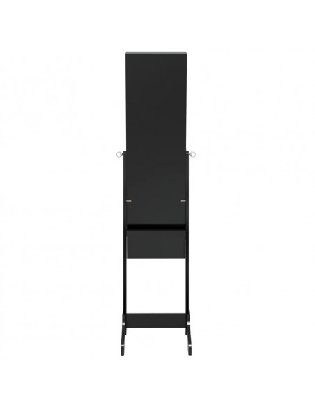 Specchio Autoportante con LED Nero 34x37x146 cm