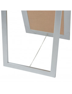 Specchio Autoportante Stile Barocco 160x40 cm Argento