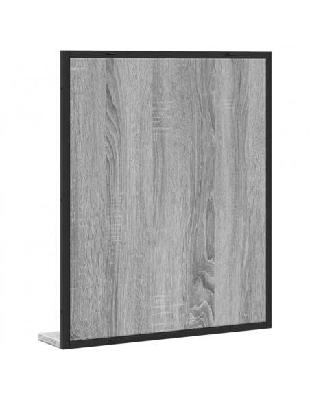 Specchio Bagno con Ripiano Grigio Sonoma 50x12x60cm Multistrato