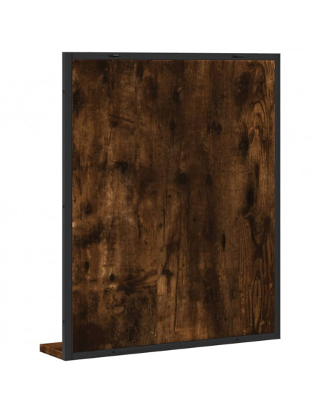 Specchio Bagno con Ripiano Rovere Fumo 50x12x60 cm Multistrato