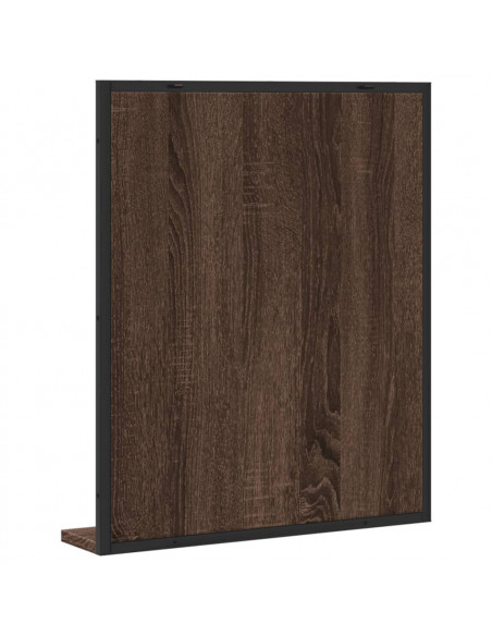 Specchio Bagno con Ripiano Rovere Marrone 50x12x60 Multistrato