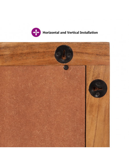 Specchio da Bagno 50x70x2,5 cm Legno Massello di Acacia e Vetro